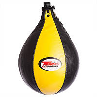 Шкіряна боксерська груша пневматична TWINS SPL020B чорний-жовтий