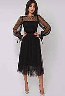 Платье женское черного цвета с фатиновой юбкой 36-70 размер