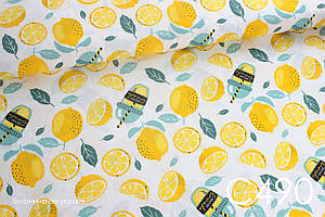 Тканина сатин Лимонний коктейль