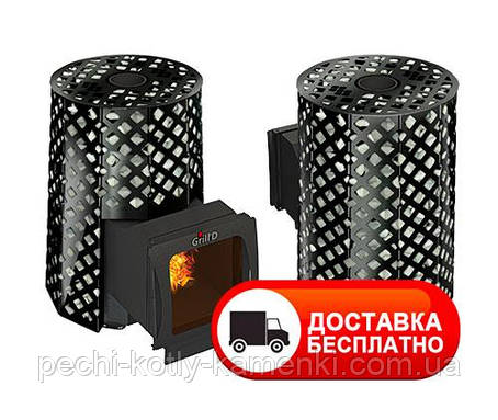 Піч Violet Romb Long Window Max Grill'D закрита кам'янка РЕГУЛЬОВАНИЙ винос (17-23 см) скло, фото 1