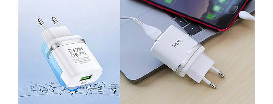 Мережевий Зарядний Пристрій Hoco C12Q Smart (QC3.0) 1USB/3.0A (Білий) Швидка зарядка, фото 5