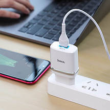 Мережевий Зарядний Пристрій Hoco C12Q Smart (QC3.0) 1USB/3.0A (Білий) Швидка зарядка, фото 3