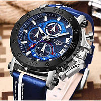 Чоловічий наручний годинник Lige Bali Blue