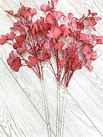 Декоративна гілка гінкго білоба. Гілка для декору, дизайну, для підлогової вази (бордова 87 см), фото 2