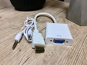 Перехідник HDMI->VGA, Конвертер USB + звук AUX + кабель HDMI, VGA T2 т2, фото 2