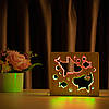 Світильник нічник із дерева ArtEcoLight LED "Дві акули та рибки" з пультом і регулюванням світла, подвійним RGB, фото 3