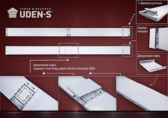 Теплий плінтус UDEN-S-200 для обігріву холодної стіни, фото 2