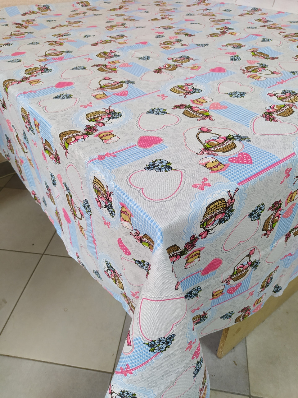 Скатертина лляна 220x150 розмір для святкового столу (N-822)