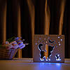 Світильник нічник із дерева ArtEcoLight # 1/2 LED "Кіт і мишка" з пультом і регулюванням світла, RGB, фото 4