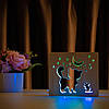 Світильник нічник із дерева ArtEcoLight # 1/3 LED "Кіт і мишка" з пультом і регулюванням світла, подвійним RGB, фото 5