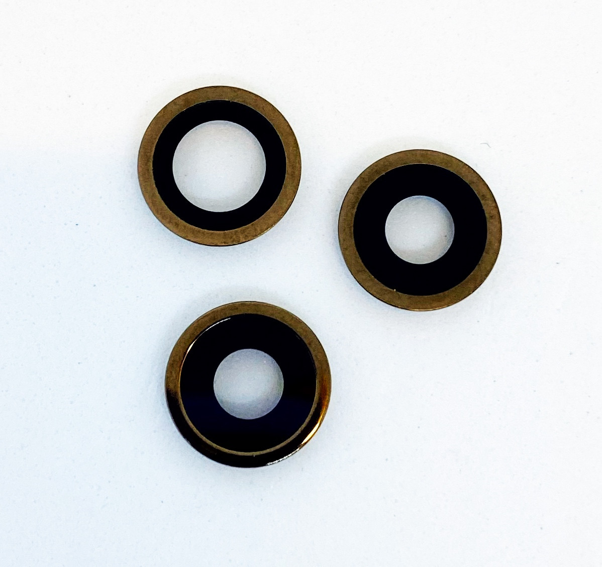 Скло камери для iPhone Pro 12, золотисте + кільце, комплект 3 шт.