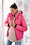 М'яка легка куртка для вагітних до -35 °C зі знімною вставкою малинова, 5341275-М, фото 7