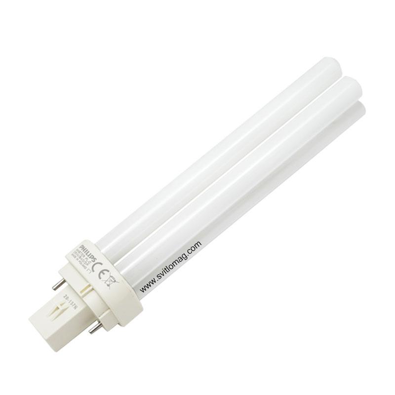 Лампа компактна люмінесцентна енергозберігаюча PHILIPS PL-C 26W/840/2P G24d-3, фото 1