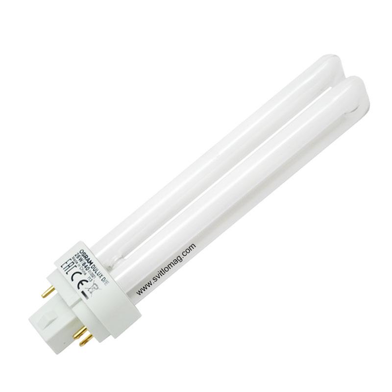 Лампа компактна люмінесцентна енергозберігаюча OSRAM DULUX D/E 26 W/840 G24q-3