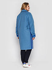 Модне пальто для повних дівчат блакитне, фото 2
