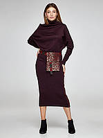 Жіноча сукня ангорова з поясною сумочкою бордова зимова "Феррано" Modna KAZKA MKSH2355-1