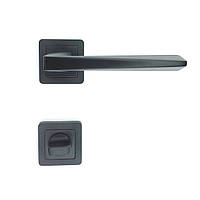 Комплект 1 Ручка на квадратній розетці TRION NEGRO 74 AL-AL MB (black)