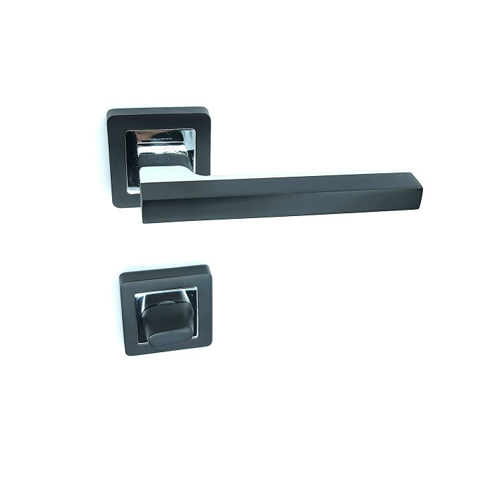 Комплект 1 Ручка на квадратній розетки TRION ЦАМ DANZA 74 Black\CP