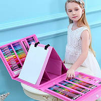 Набор для детского творчества в чемодане из 208 предметов, набор для рисования Розовый .