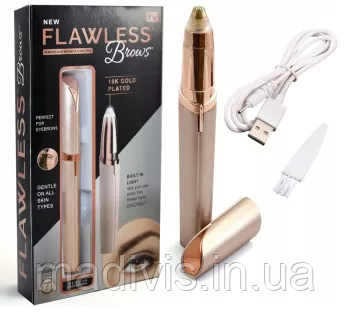 Жіночий епілятор-тример для брів Flawless, заряджання USB, фото 1