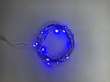 Гірлянда нитка світлодіодна на батарейках синя 50 LED 5м, фото 3