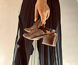 Жіночі сабо з натуральної шкіри, колір коричневий, фото 6