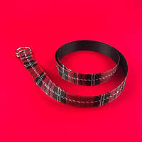 Ремінь текстильний SOX в шотландську клітку червоно-чорний
