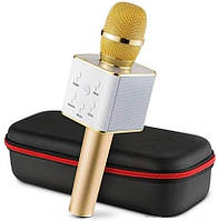 Микрофон караоке беспроводной с Bluetooth Q7 юсб в чехле