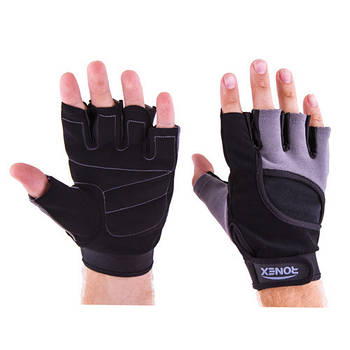 Атлетичні рукавички чорно-сірі Ronex RX-05, розмір L