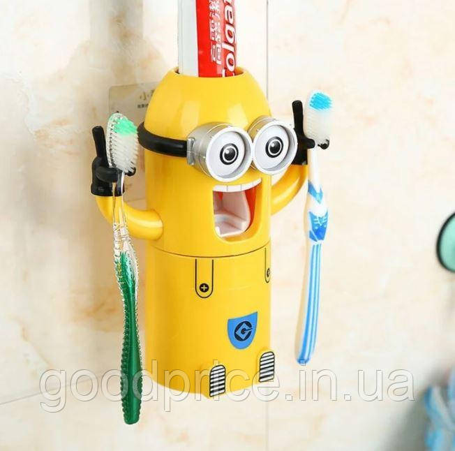 Дозатор зубної пасти Міньйон тримач для зубних щіток