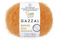 Gazzal SUPER KID MOHAIR (Супер Кід Мохер) № 64419 помаранчевий (Пряжа мохер, нитки для в'язання)