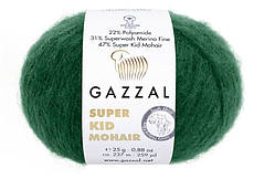 Gazzal SUPER KID MOHAIR (Супер Кід Мохер) № 64424 зелений (Пряжа мохер, нитки для в'язання)