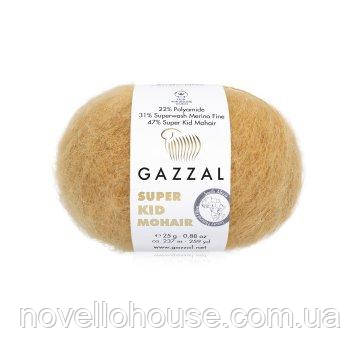 Gazzal SUPER KID MOHAIR (Супер Кид Мохер) № 64423 желтый (Пряжа мохер, нитки для вязания) - фото 2 - id-p1461899186