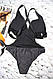 Чорний злитий жіночий купальник з принтом, фото 5