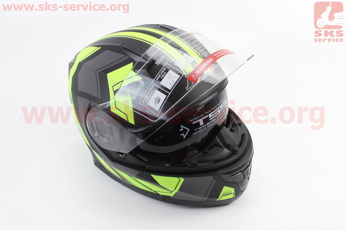 Шлем Закрытый с Откидным Подбородком+очки BLD-162 S- ЧЕРНЫЙ Матовый ...