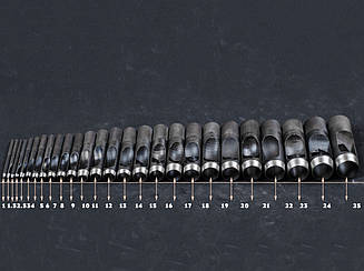 Пробійник (просічка) арт. 87-1465, розмір від 1 до 25 мм
