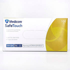 Рукавички вінілові, Medicom SafeTouch розмір M (прозорі, упаковка 100 штук)