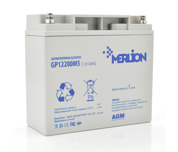 Акумуляторна батарея MERLION 12V 20AH (12 - 20 AH) AGM, для дитячого електротранспорту
