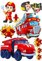 Вафельна їстівна картинка Пожежник А4 (p0489)