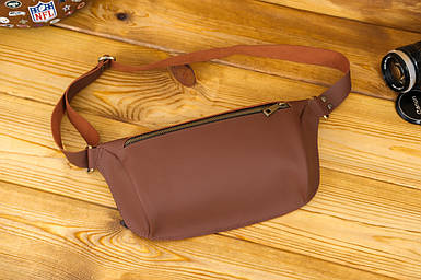 Шкіряна сумка Модель №56 міні, натуральна шкіра Grand, колір коричневий, відтінок Віскі