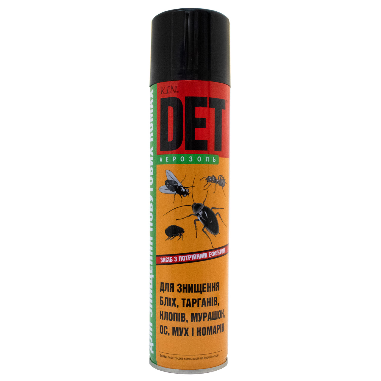 Аэрозоль DET для уничтожения блох, тараканов, муравьев, ос, мух и комаров 300 мл - фото 1 - id-p1461484802