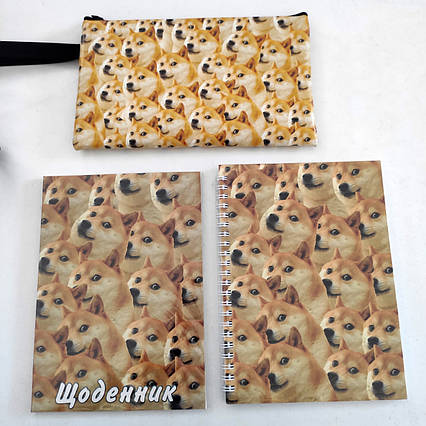 Набір "Мемний песик": щоденник, пенал, скетчбук