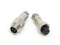 Роз'єм GX12-4 (M12-4, RS765) кабель-кабель