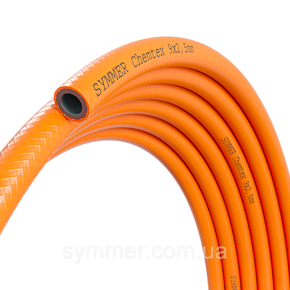 Армована ниткою ПВХ трубка SYMMER SCX ChemTex Ø 9.0х2.5 мм рожева
