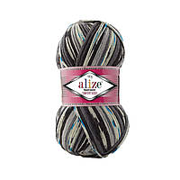 Пряжа Alize Superwash Comfort (Супервош Комфорт) 7650 сірий меланж (шкарпеткова, нитки для в'язання, напіввовна)