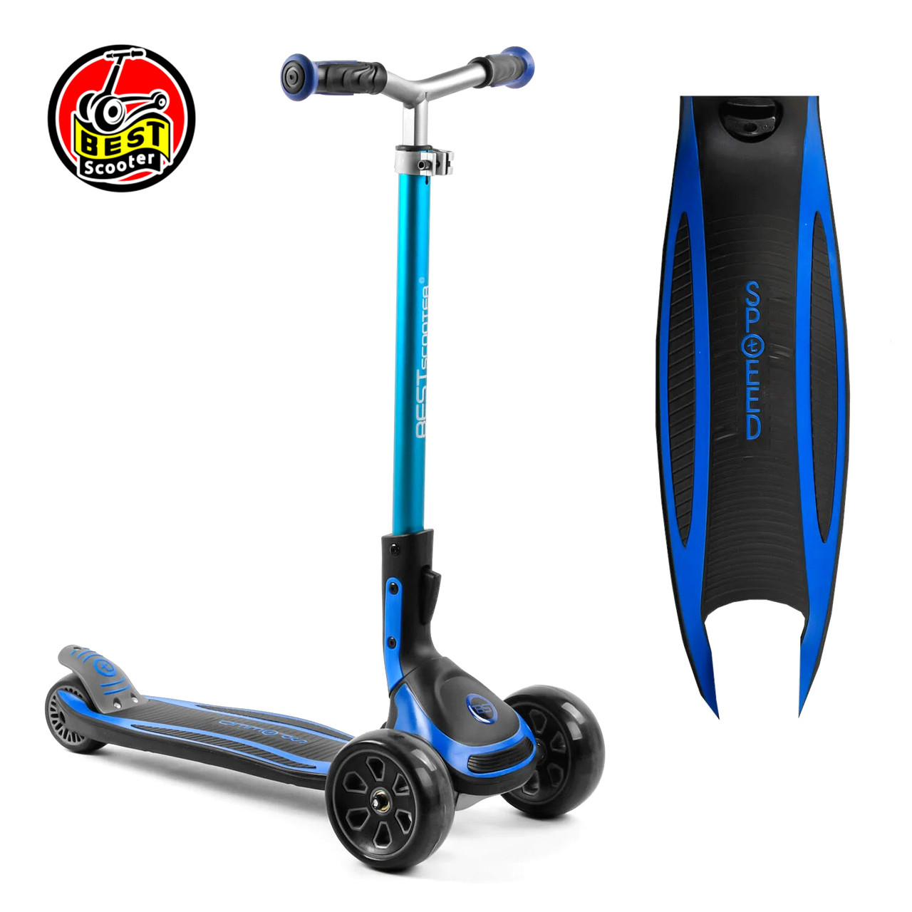 Дитячий триколісний самокат Best Scooter MAXI G-21102 Чорно-синій