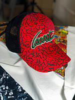 Стильная мужская черно-красного кепка Lacoste | Молодежная летняя бейсболка | Модный мужской головной убор