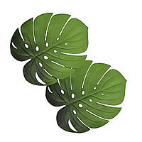 Набор из 6-ти подставок в форме зеленых листьев Монстеры