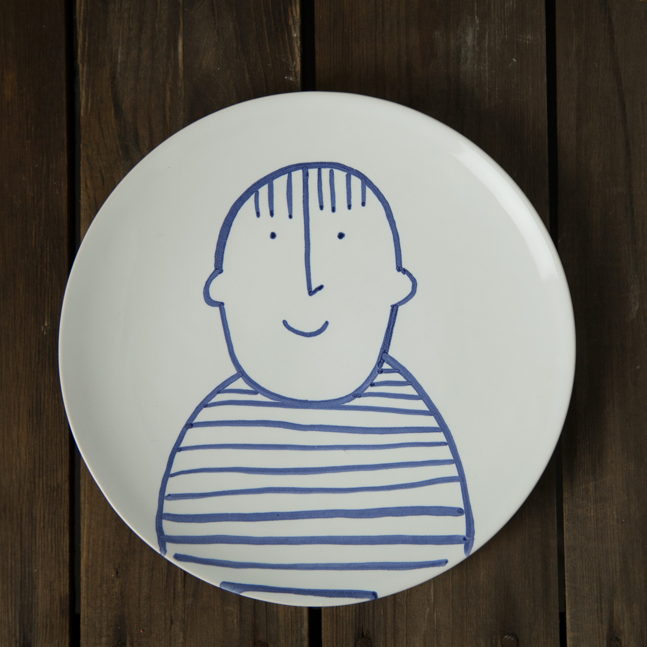 Тарілка керамічна декоративна ручний розпис "Легінь" 20 см мілка Rezon D200