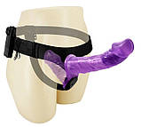Подвійний жіночий вібро-страпон ULTRA PASSIONATE HARNESS STRAP-ON, 17,5 см на 4,5 см, фото 5